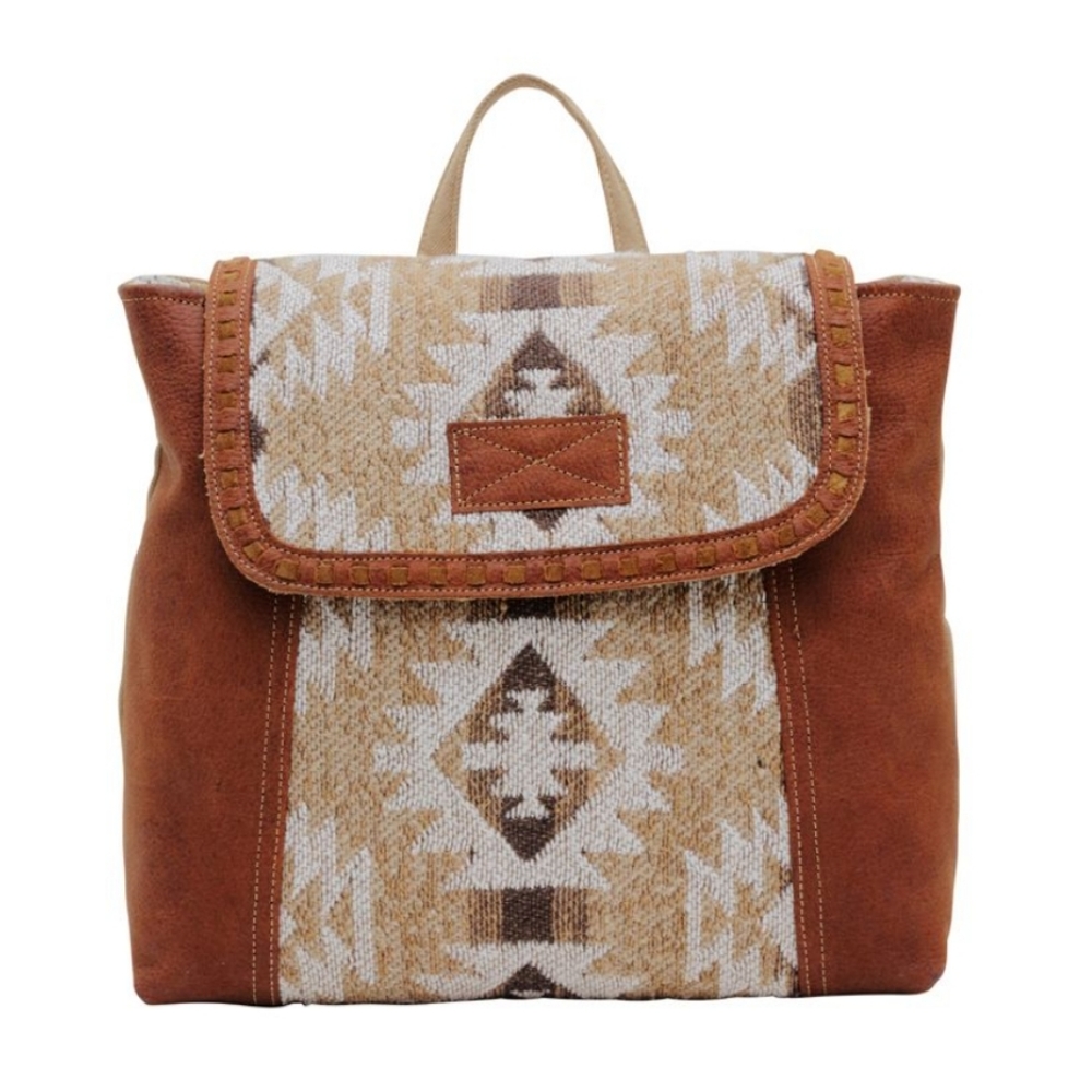 NWT Myra Bag Boho Leather & Canvas Backpack Bag - Picture 2 of 7